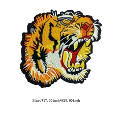 Wholesale Custom Tiger Head Motif Embroidery Patch with Glue Back