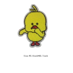 Custom Cute Dancing Duck Emoji Motif Sequin Embroidery patch
