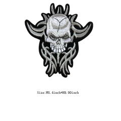 Hot Wholesale Embroidered Patches Custom Iron On Skull Patch