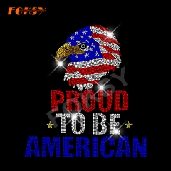Proud to be American The 4th of July Eagle Rhinestone Transfer