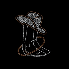 bling high quality boots and hat heat rhinestone transfer