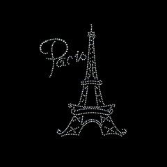 Paris hotfix rhinestone Eiffel Tower transfer