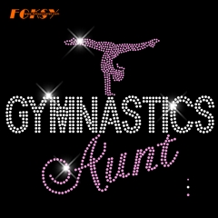 Gymnastics Aunt Hotfix Rhinestone Transfer for clothes