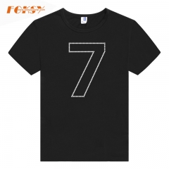 Number 7 Iron On Rhinestone Transfer for Sports Team Numbers applique DIY T-shirt