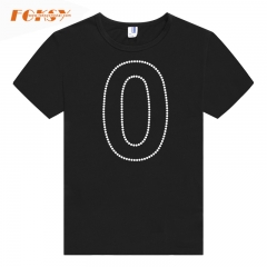 Number 0 Iron On Rhinestone Transfer for Sports Team Numbers applique DIY T-shirt