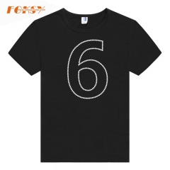 Number 6 Iron On Rhinestone Transfer for Sports Team Numbers applique DIY T-shirt