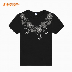 Flower Necklace Hotfix Rhienstone Design for t-shirt