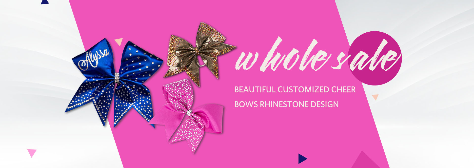 rhinestone cheer bow strip design factory