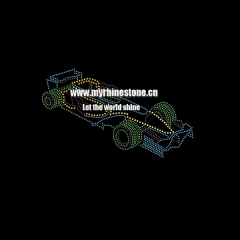 Cool Racing Car Motif Heat Press Rhinestone Transfers