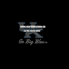 Go Big Blue UK Iron On Rhinestone Transfer