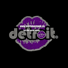 Detroit Iron On Rhinestone Transfer