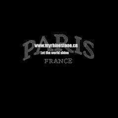 Paris France Iron On Rhinestone Motif