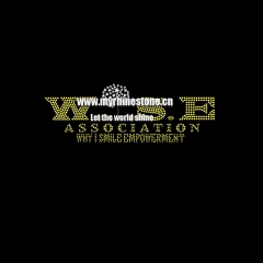 Yellow WSE Association Iron On Rhinestone Transfer