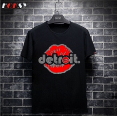 Detroit Red Lip Hotfix Rhinestone Design