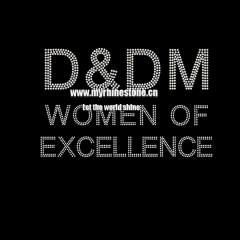 D And DM Women Of Excellence Iron On Rhinestone Transfer