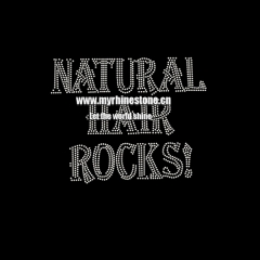 Natural Hair Rocks Iron On Rhinestone Transfer