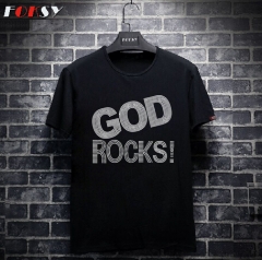 God Rocks Iron On Rhinestone Transfer