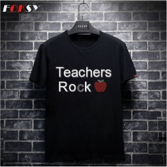 Teachers Rock Apple Iron On Rhinestone Transfer