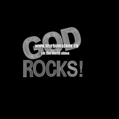 God Rocks Iron On Rhinestone Transfer